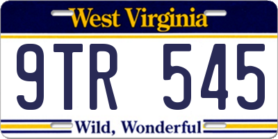 WV license plate 9TR545