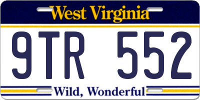 WV license plate 9TR552