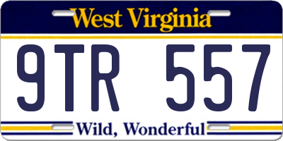 WV license plate 9TR557