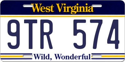 WV license plate 9TR574