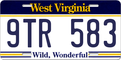 WV license plate 9TR583