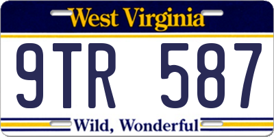 WV license plate 9TR587
