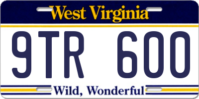 WV license plate 9TR600