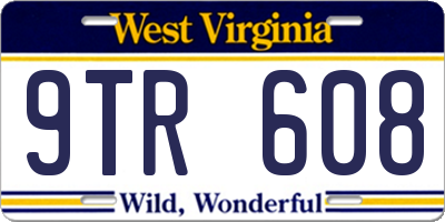 WV license plate 9TR608