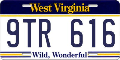 WV license plate 9TR616