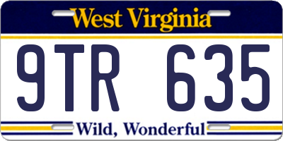 WV license plate 9TR635