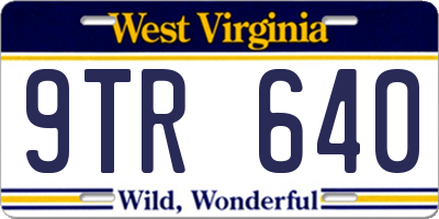 WV license plate 9TR640