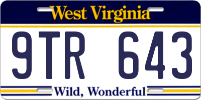 WV license plate 9TR643