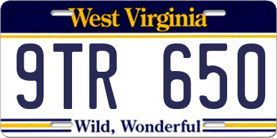 WV license plate 9TR650