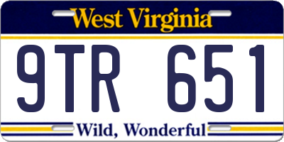 WV license plate 9TR651