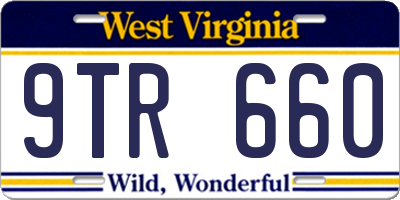 WV license plate 9TR660