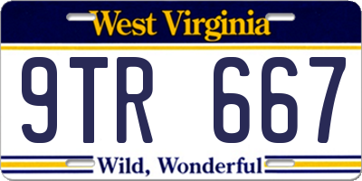 WV license plate 9TR667