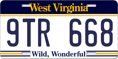 WV license plate 9TR668