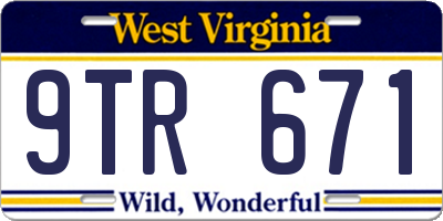 WV license plate 9TR671