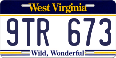 WV license plate 9TR673