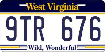 WV license plate 9TR676