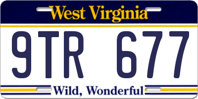 WV license plate 9TR677
