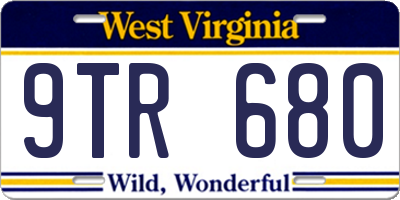WV license plate 9TR680