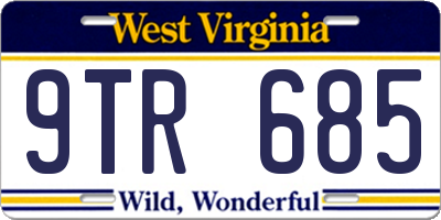 WV license plate 9TR685