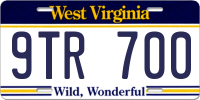WV license plate 9TR700