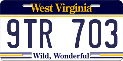 WV license plate 9TR703