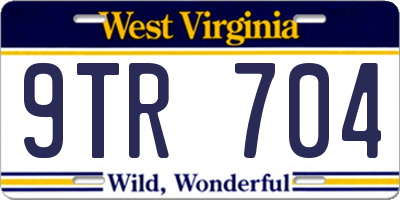 WV license plate 9TR704