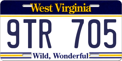 WV license plate 9TR705