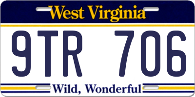 WV license plate 9TR706