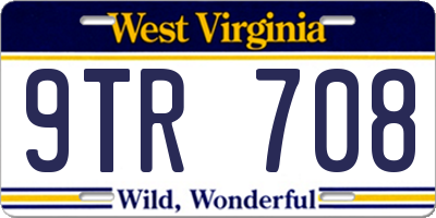 WV license plate 9TR708