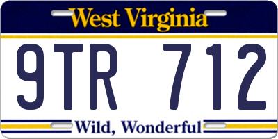 WV license plate 9TR712