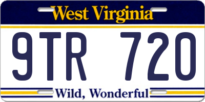 WV license plate 9TR720