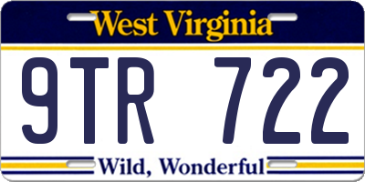 WV license plate 9TR722