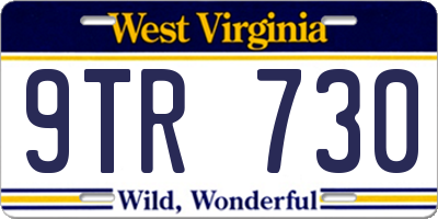 WV license plate 9TR730