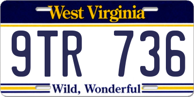 WV license plate 9TR736