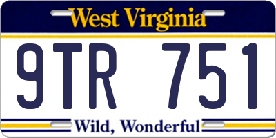 WV license plate 9TR751