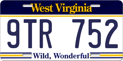 WV license plate 9TR752