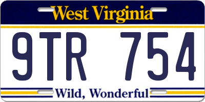 WV license plate 9TR754