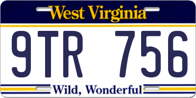 WV license plate 9TR756