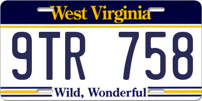 WV license plate 9TR758
