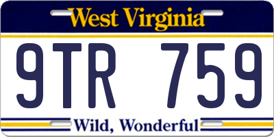 WV license plate 9TR759