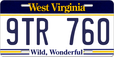 WV license plate 9TR760