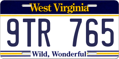 WV license plate 9TR765