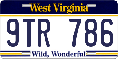 WV license plate 9TR786