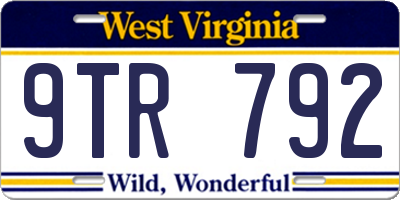 WV license plate 9TR792