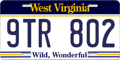 WV license plate 9TR802