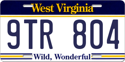 WV license plate 9TR804