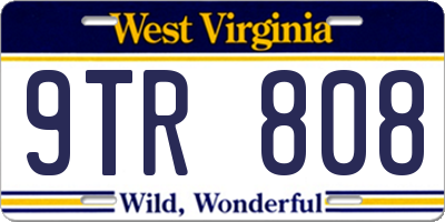 WV license plate 9TR808