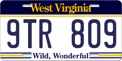 WV license plate 9TR809