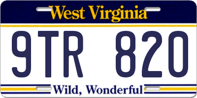 WV license plate 9TR820