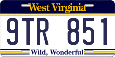 WV license plate 9TR851